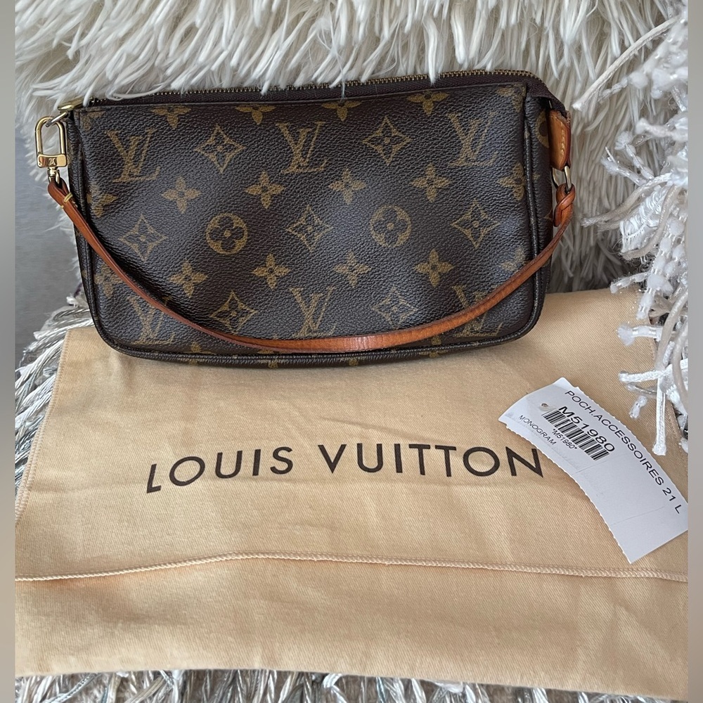 LOUIS VUITTON MONOGRAM POCHETTE ACCESSOIRES W/DUST BAG🎬 OG 2007💯AUTHENTIC